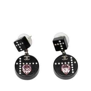 Chanel Cc Logo Heart Earrings Silver- #249985C76B